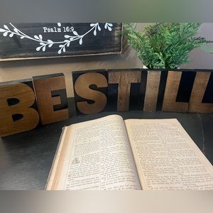 BE STILL …. Customizable wooden type set block letter. It’s the perfect gift.